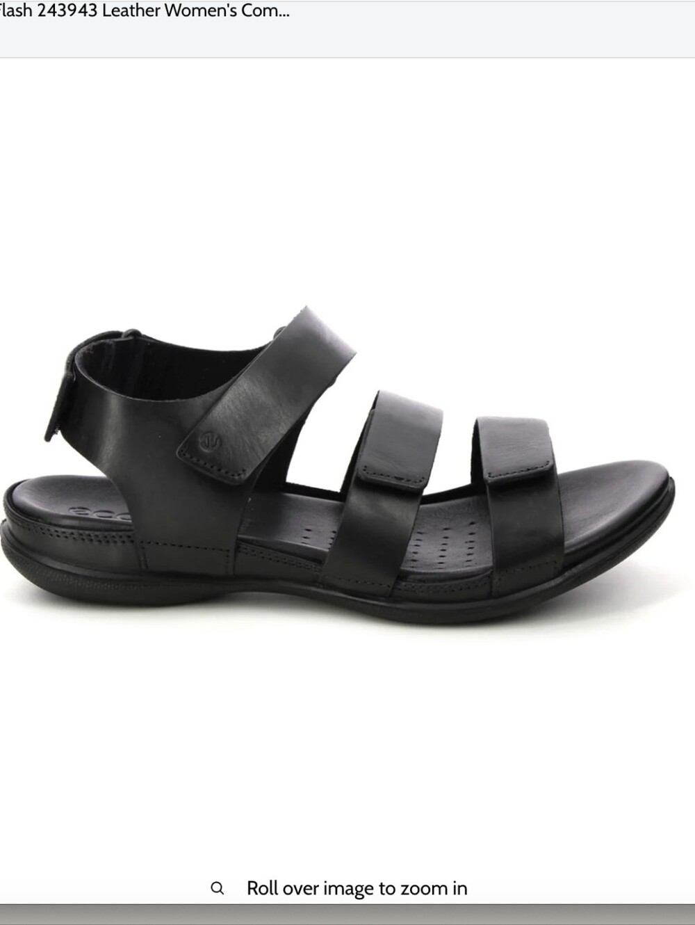 Like New Ecco Flash Leather Women's Comfort Black Sandals